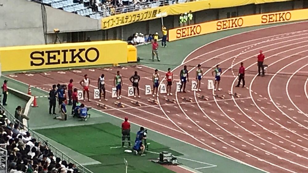 セイコーグランプリ100mスタート前