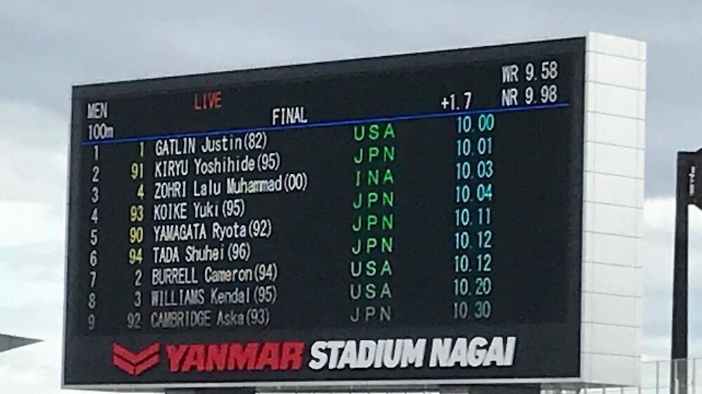 セイコー大阪 100m男子 結果