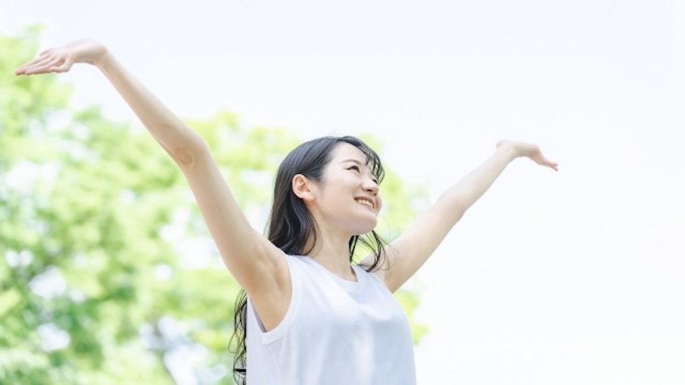 疲労回復した女性